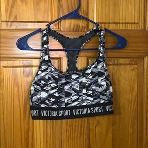 Grey and white Victora secret sports bra